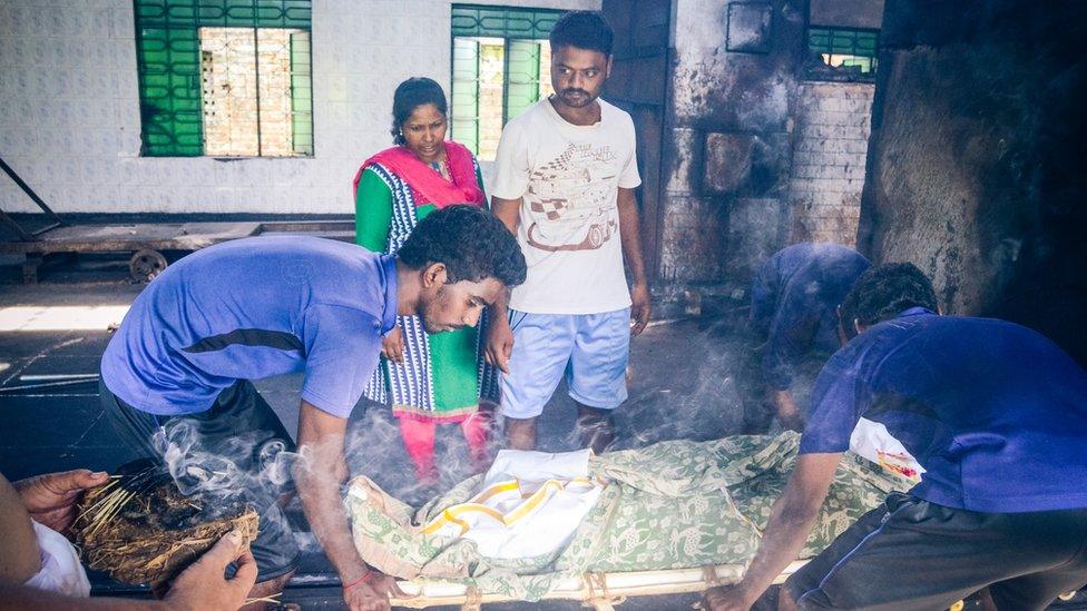 Praveen Soloman at a cremation