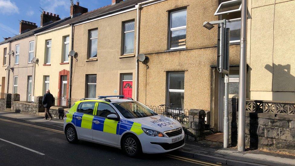 Police car outside 32 Francis Terrace