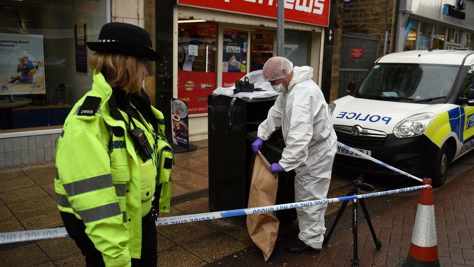 Police officer at crime scene