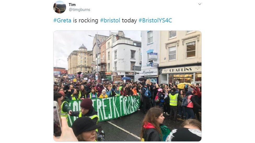 Greta-marching-in-Bristol