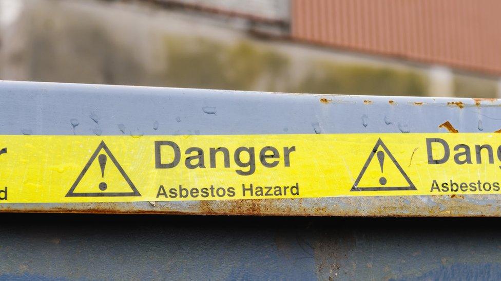 asbestos sign