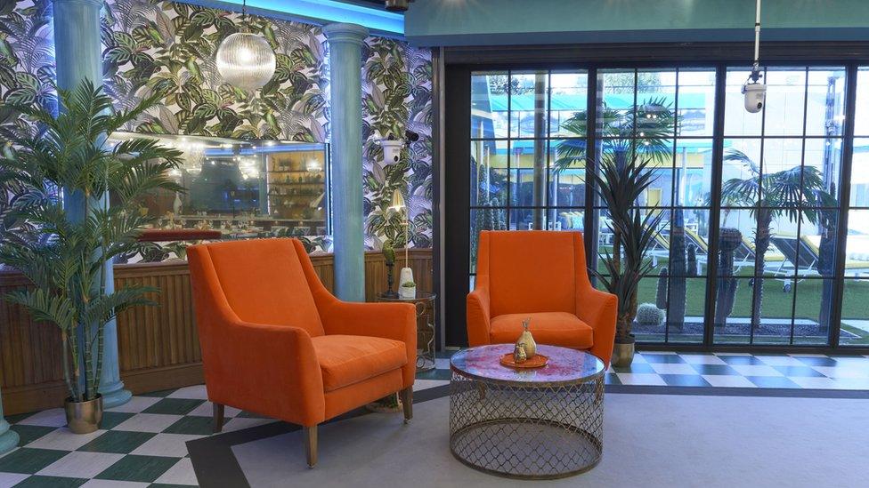 Orange armchairs in the Celebrity Big Brother 2018 house