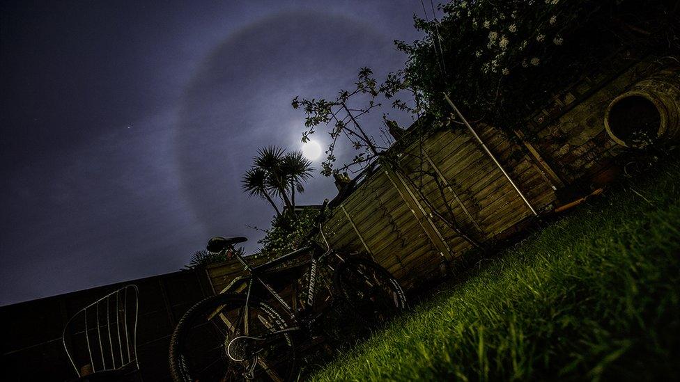 Moon halo, as seen from Bristol