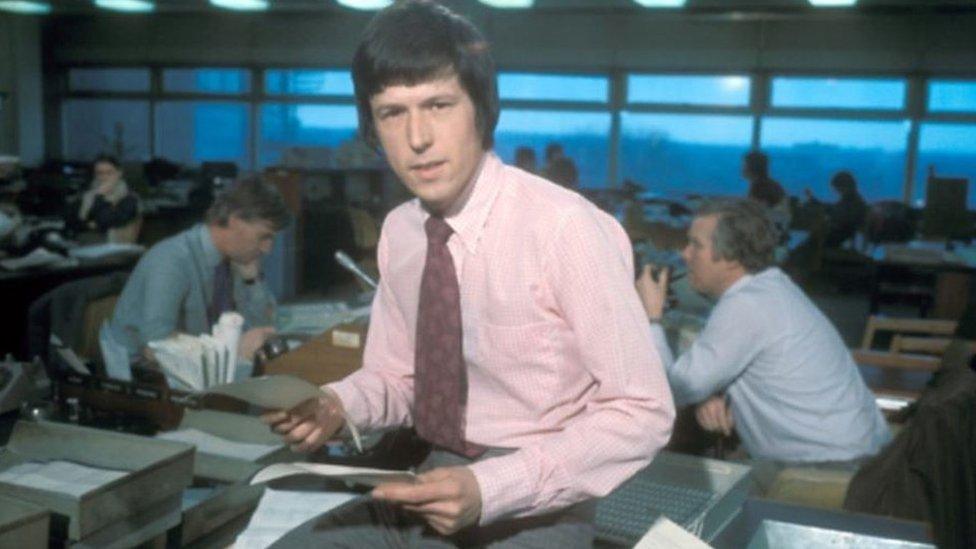 John Craven presenting Newsround in 1972