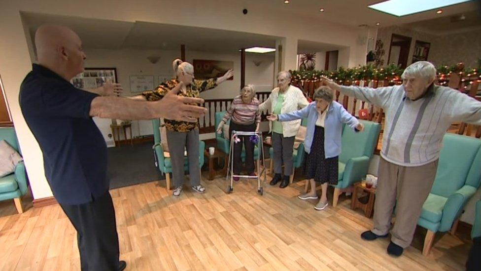 Residents doing Tai Chi