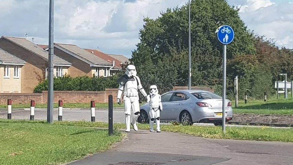 Stormtrooper dad and son