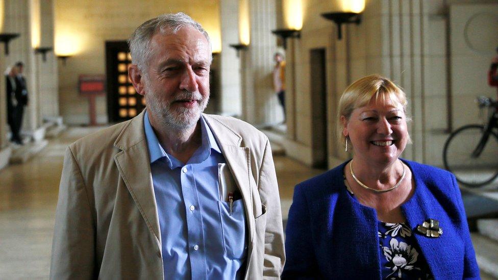 Pat Glass pictured with Jeremy Corbyn