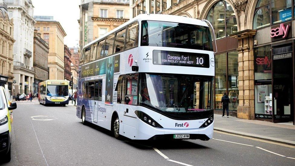 First Bus on Glasgow street