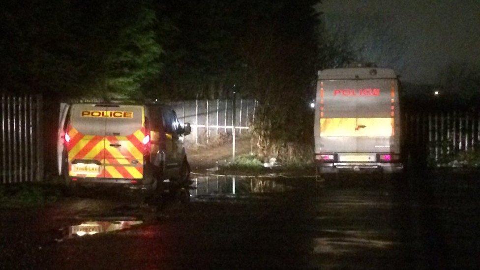 Police vehicles in Lordens Hill, Dinnington