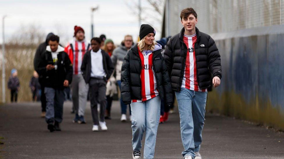 Stoke fans walking