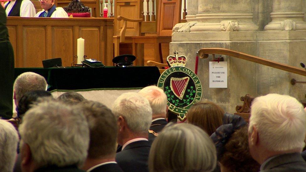 The RUC crest was on display in the cathedral