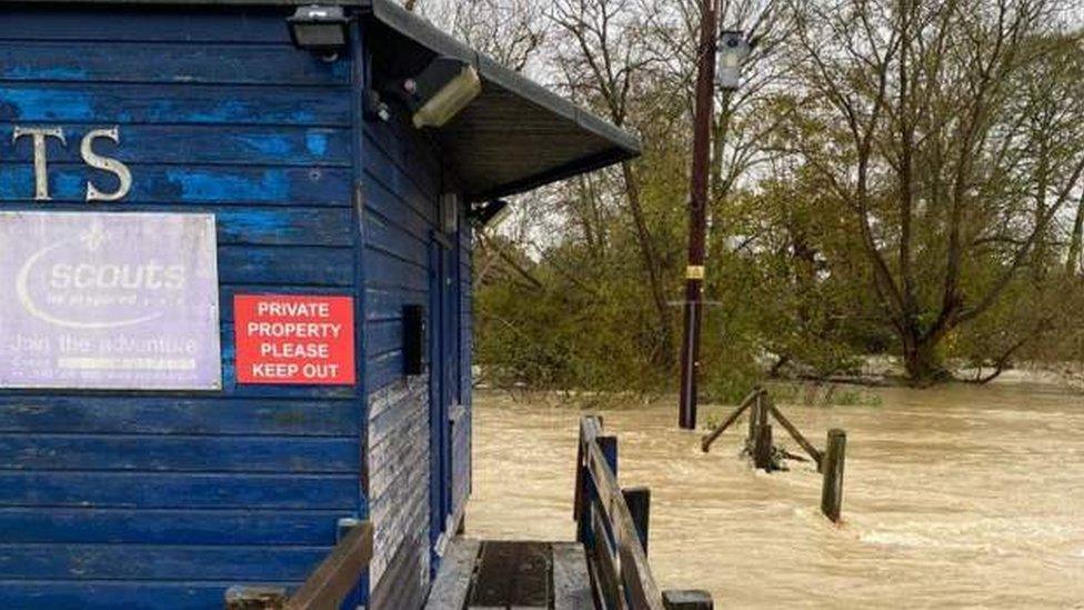 A flooded Sea Scout hut