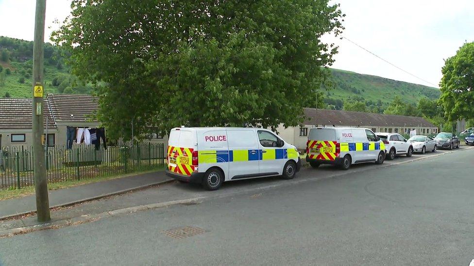 The scene of the death in New Tredegar