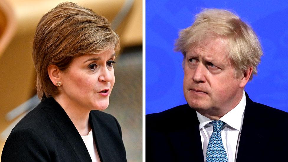 Nicola Sturgeon and Boris Johnson