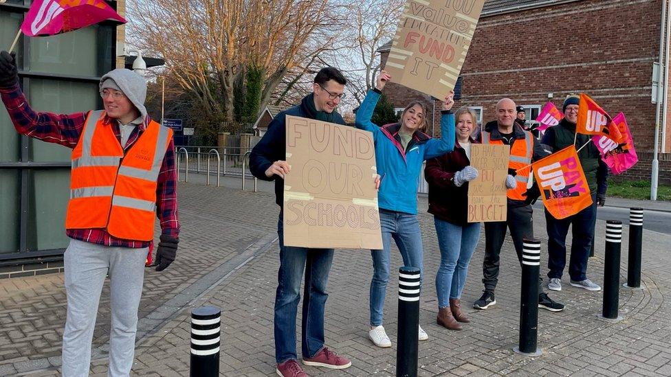 Picket line at Poole High School