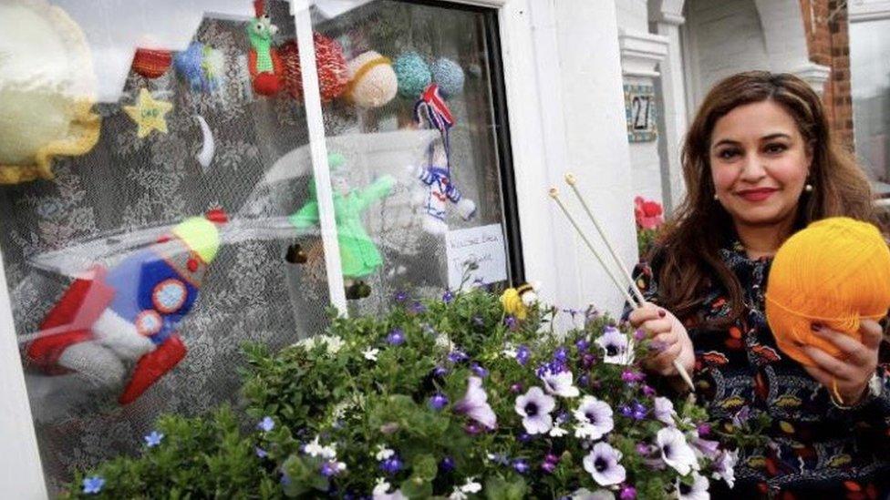 Farzana Chaudry and Tim Peake window display