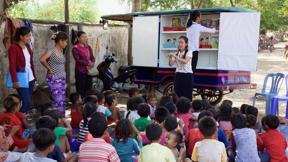 Cambodia tuk tuk library