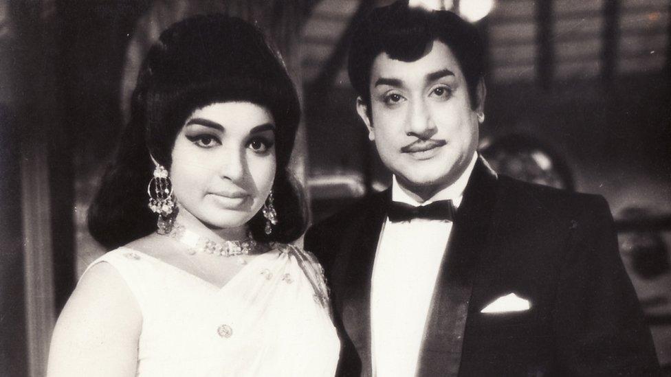 She starred with the thespian Shivaji Ganesan (right) in her 1970 film Our Uncle