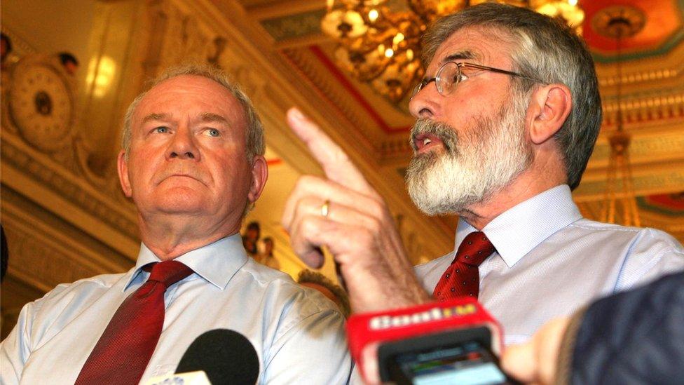 Sinn Féin's Martin McGuinness and Gerry Adams