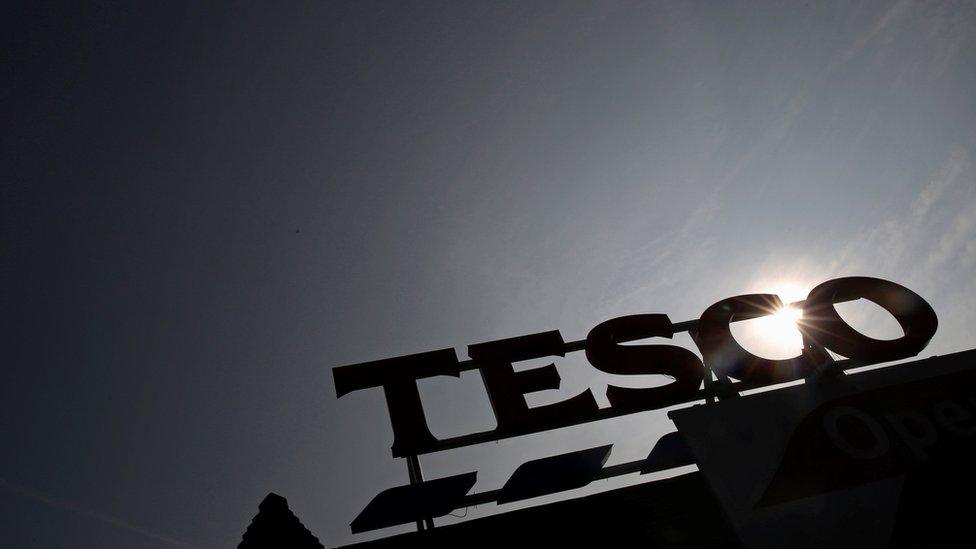 Tesco sign at night