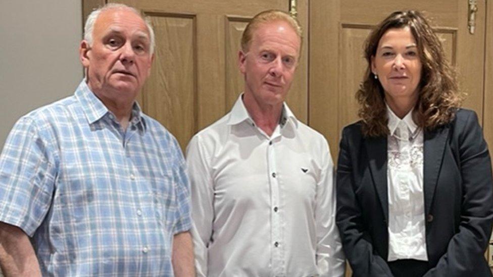 Hugh and Allan Mcleod with Lord Advocate Dorothy Bain