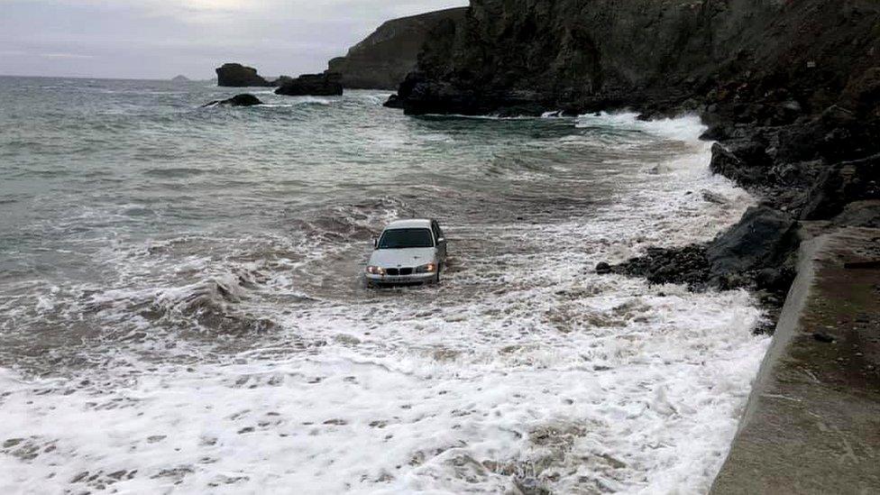 Car in sea