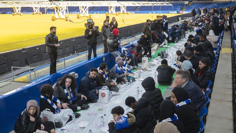 People at a pitchside event