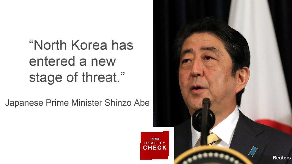 Shinzo Abe saying: North Korea has entered a new stage of threat