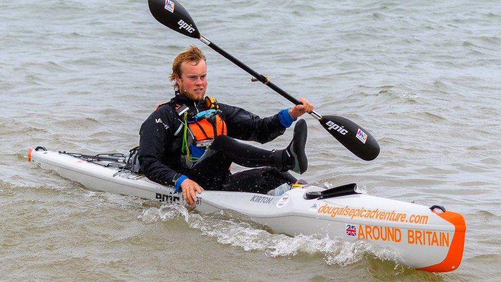 Dougal Glaisher kayaking