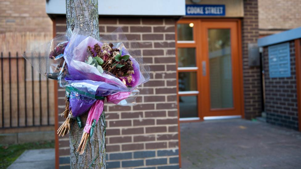 Flowers left outside Stephen Port's flat