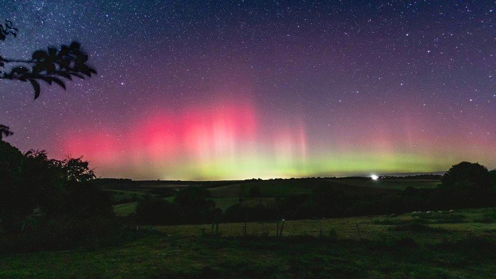 Northern lights from Bulmer, North Yorks