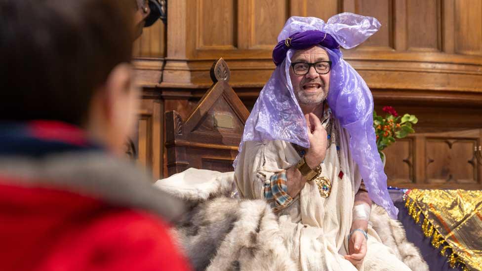 King Herod in the live nativity at St Albans Cathedral