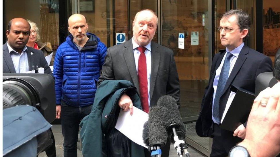 Alan Bates outside High Court in London