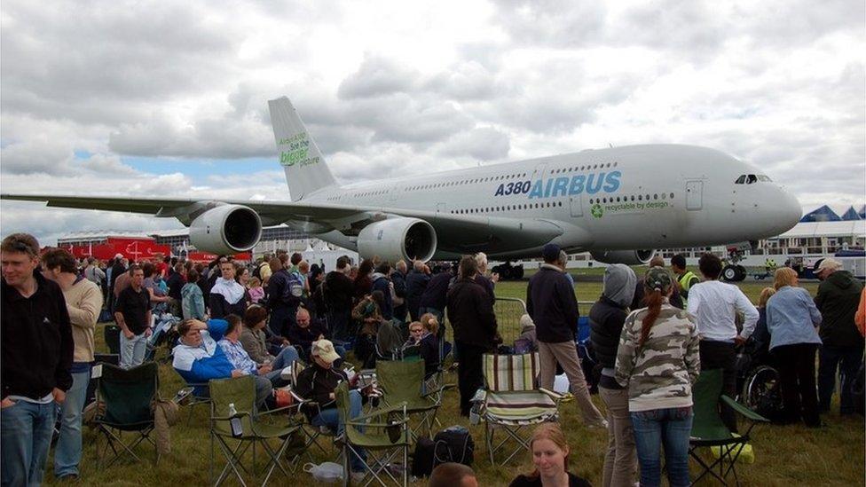 Airbus A380 - the world's largest jet airliner in the world at Farnborough in 2008