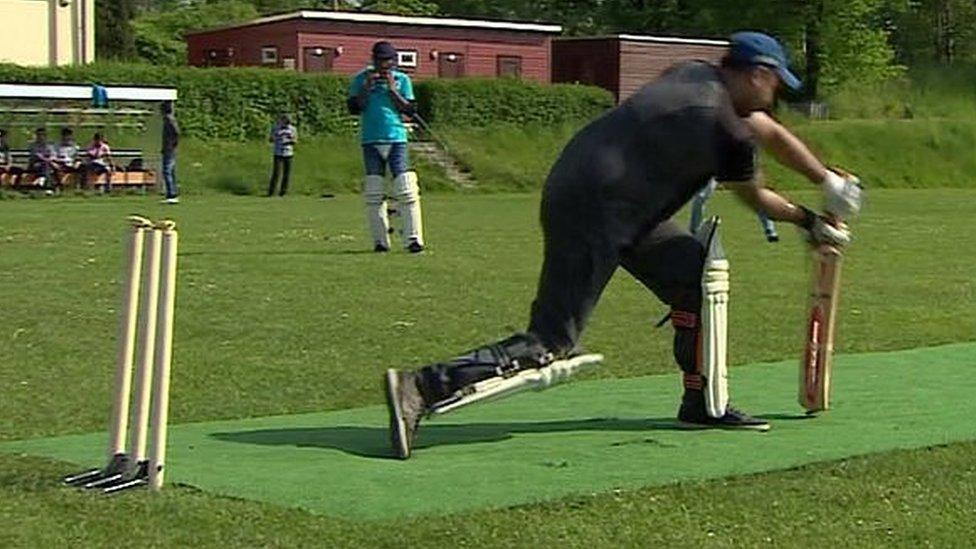 Cricketer playing at Bautzen