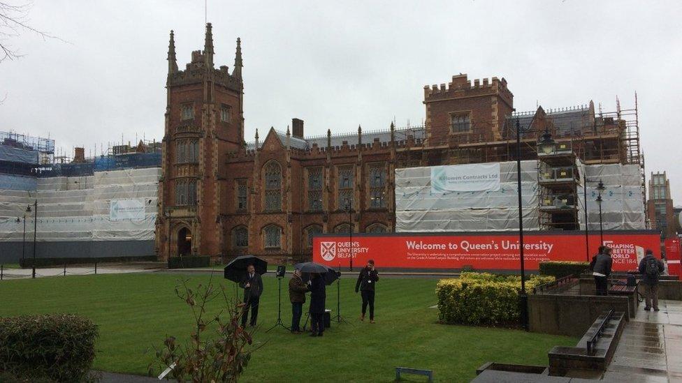 Scaffolding outside Queen's University