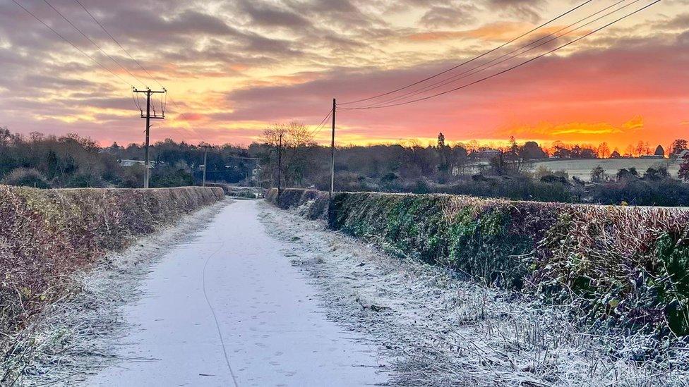 Snow in East Bridgford, Nottinghamshire