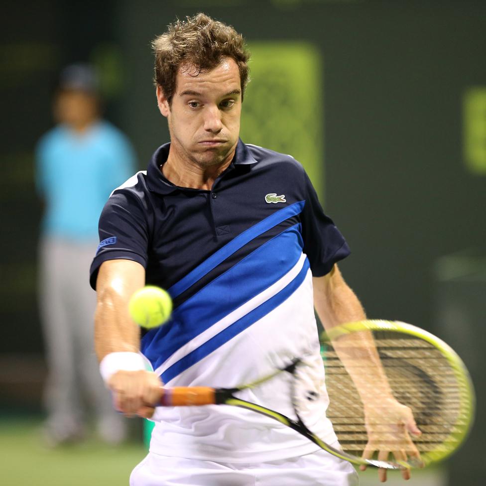 Richard Gasquet playing Karim Hossam at the Qatar Open