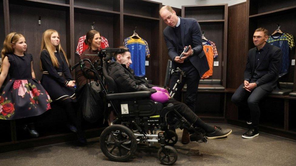 Prince William meets Rob Burrow and Kevin Sinfield