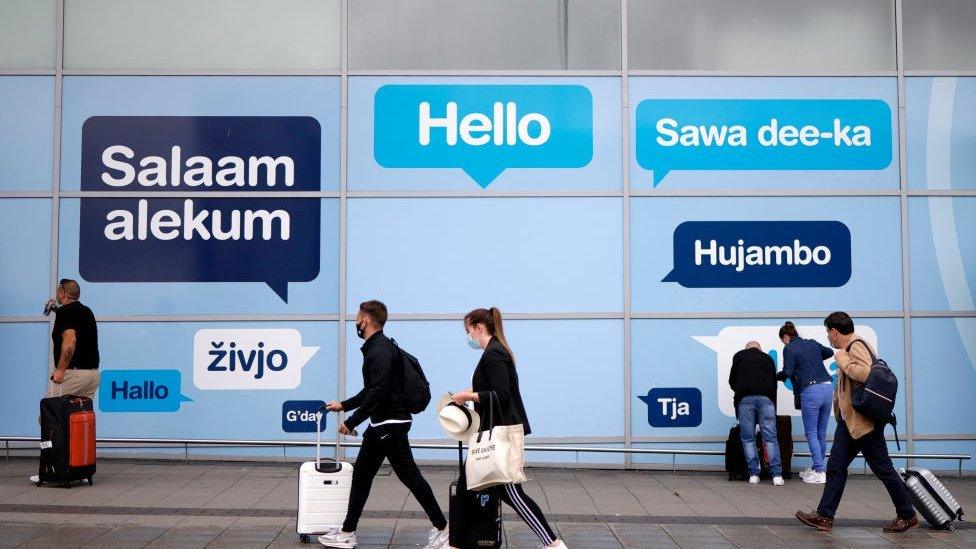 Passengers at Birmingham Airport