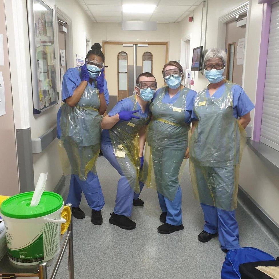 Nurses just before the wedding