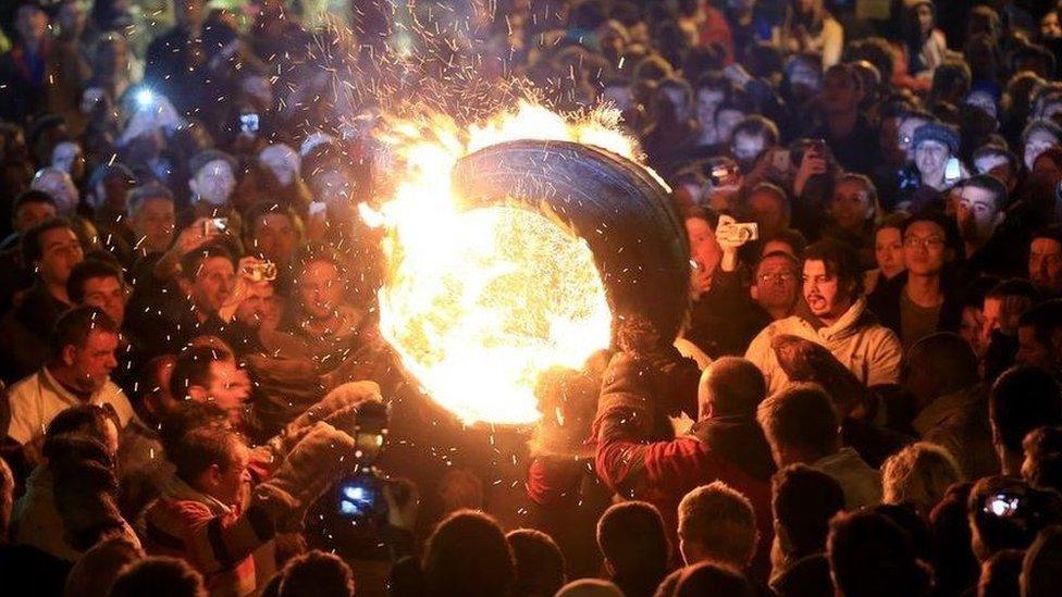 Tar barrels, Ottery St Mary