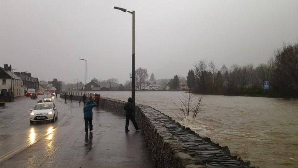 Flooding near Keswick, in Cumbria