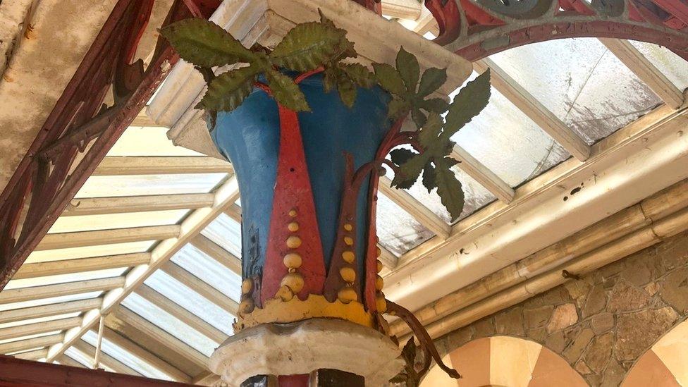 Detail of wrought iron work at Great Malvern station