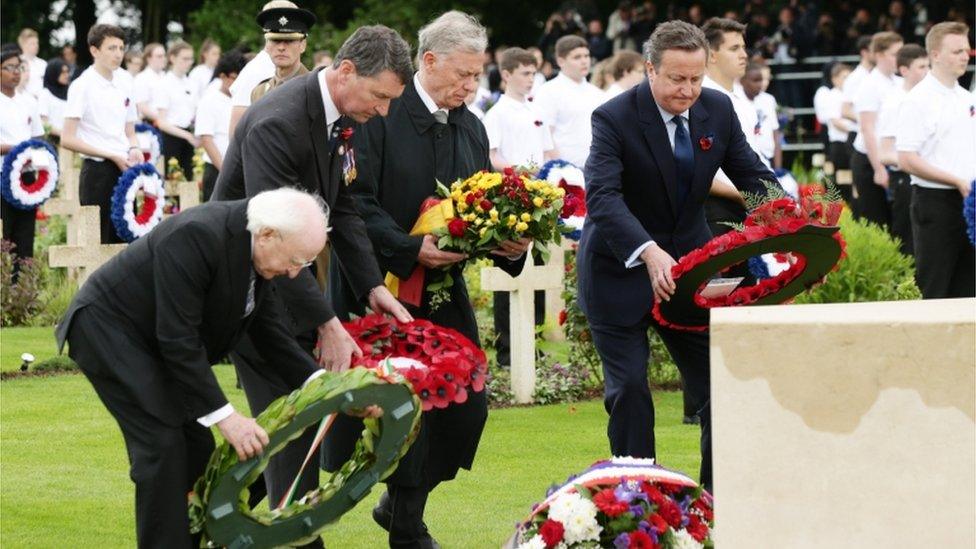 Irish President Michael D Higgins travelled to Thiepval in France to pay tribute to the Irishmen who died while serving in the British, Commonwealth or US armies