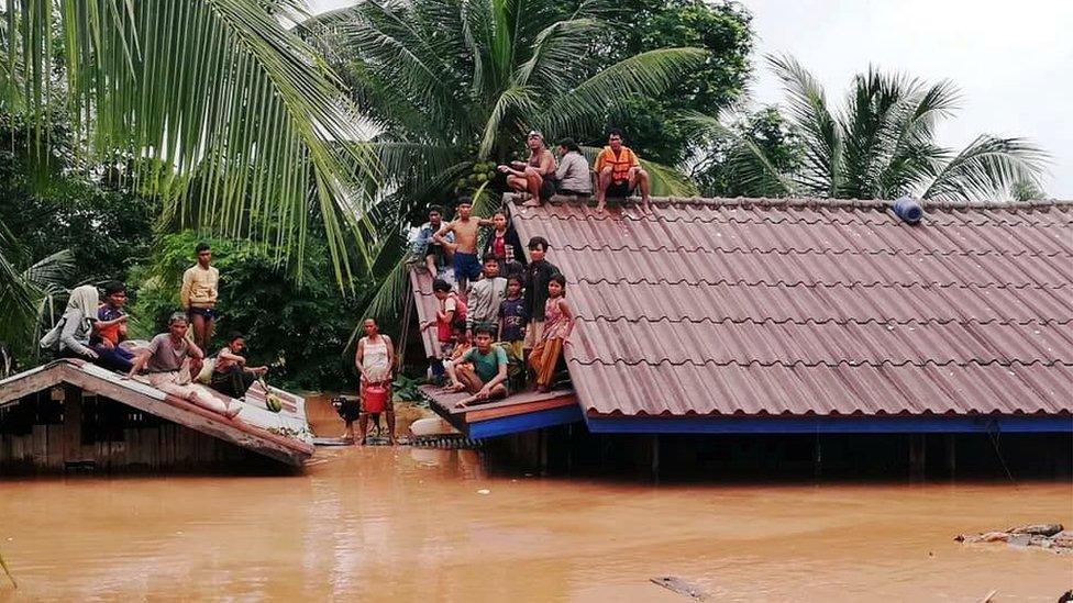 Villagers evacuate after the Xepian-Xe Nam Noy hydropower dam collapsed in Attapeu province, Laos July 24, 2018