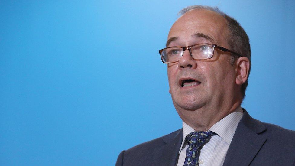 Michael McBride at a press conference in Parliament Buildings, Stormont, in September 2020