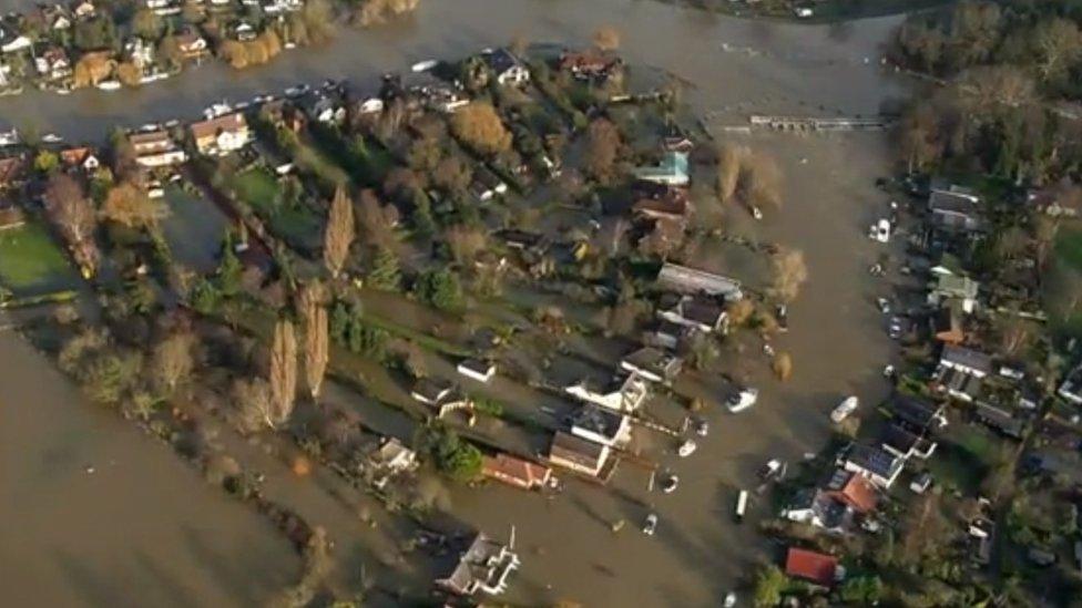 Aerial picture of the floods