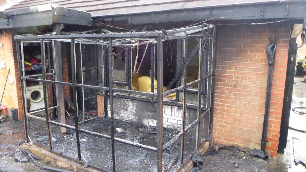 A burnt out shell of the North Shields home