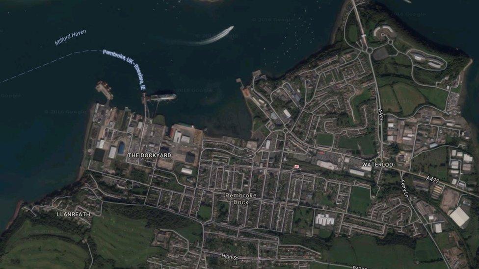 Map of Pembroke Dock